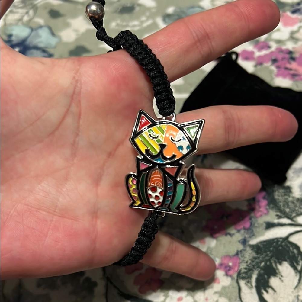 Colorful Cat Pendant Bracelet